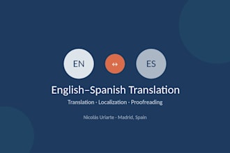 translate, localize and proofread english spanish text