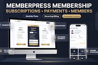 build memberpress membership website, subscriptions and payments website