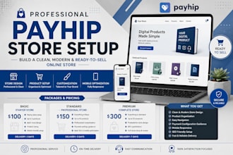 design and set up a professional payhip store or website