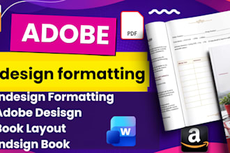 do adobe indesign project, indesign formatting, book layout