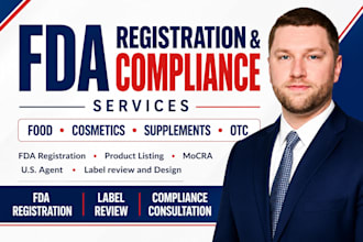 fda registration, US agent, product listing, mocra compliance