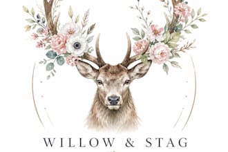 design a hand painted watercolor logo and brand identity