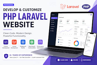 develop and customize your PHP laravel website
