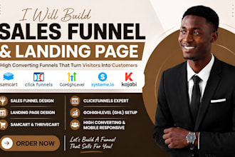 build samcart salefunnel,gohighlevel CRM,salesfunnel expert, kajabi landing page