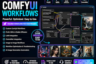 create custom comfyui workflows for flux stable diffusion sdxl and lora