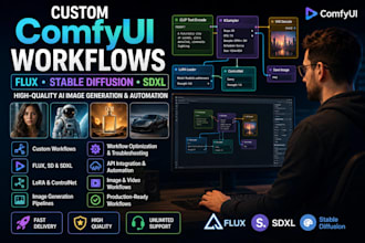 build custom comfyui workflows for flux, stable diffusion and ai automatio