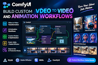 build custom comfyui video to video and animation workflows