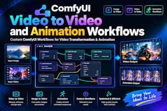 build comfyui video to video and animation workflows