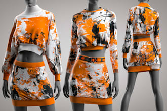do professional fashion sketches and apparel illustration
