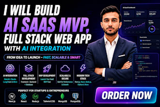 build ai saas mvp, full stack web app with ai integration