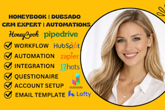 setup honeybook hubspot dubsado 17hats workflow automation zapier integration