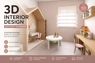 create realistic 3d interior design and high quality renders