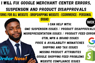 fix google merchant center suspension and misrepresentation, disapprove product