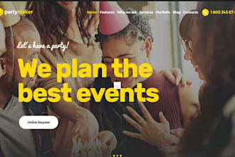 design wix event planner website party planner wedding event rental website
