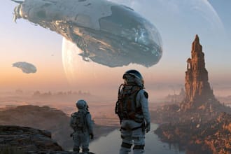 draw sci fi illustration and sci fi sci fi illustration