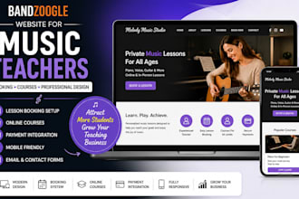set up a bandzoogle site for music tearchers with booking and courses