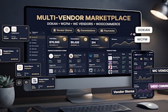 build dokan wcfm woocommerce multi vendor marketplace website, wordpress website