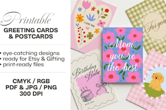 design unique illustrated greeting cards and postcards