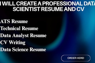 create a professional data scientist resume and CV