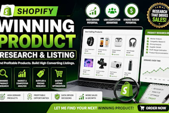 research winning shopify products and create optimized product listings