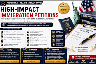 develop a high impact immigration petition with organized evidence and letters