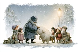 christmas children book illustration