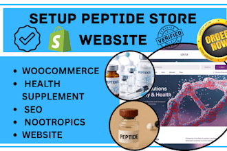 design peptide woocommerce website shopify health supplement seo nootropics ads