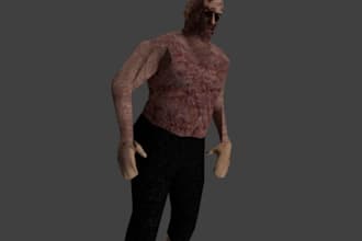 create authentic psx character in n64 style, low poly character for indie games