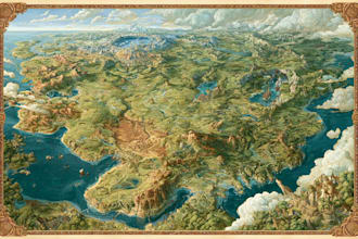 create event, tourist, and fantasy map illustration