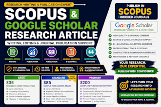 write research article, scopus publication, google scholar journal submission