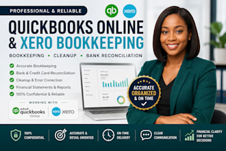 quickbooks online and xero bookkeeping, cleanup, setup and reconciliation