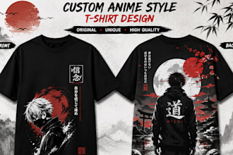 create custom anime t shirt artwork for streetwear