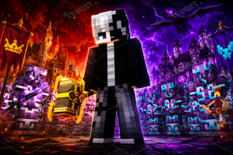 design premium minecraft thumbnails for videos