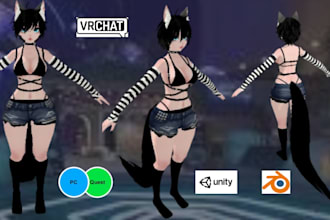 vrchat avatar vrc avatar vrc character nsfw anime avatar 3d model furry avatar