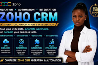 migrate and setup zoho CRM with full automation, complete zoho crm integration