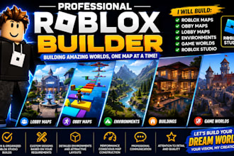 build roblox map, game map, environment, obby map, lobby map, roblox studio