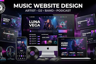 music website, artist website, dj website, podcast website, podcast website