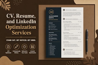 professionally write and optimize your resume, CV and linkedin