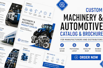 design digital pdf catalog, brochure for machinery manufacturer and automotive