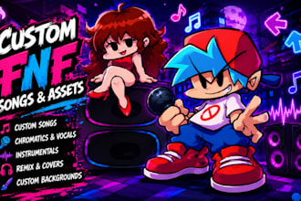 create fnf chromatics, and custom song, for your mod, fnf background