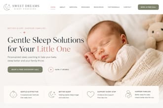 design squarespace baby sleep website infant sleep consultant newborn website