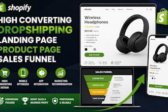 create shopify high converting dropshipping landingpage productpage sales funnel