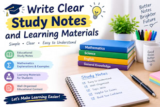 write clear study notes and learning materials