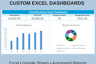 create an excel or google sheets dashboard