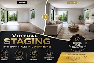 create realistic virtual staging for real estate property photos