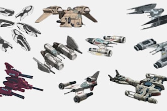 draw spaceship concept art or starship design or scifi vehicle design