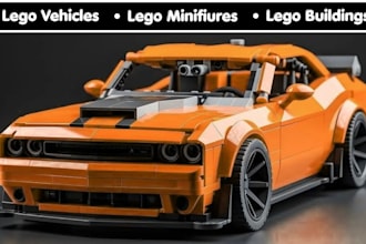 design custom 3d lego model lego set toy pdf instructions 3d lego, lego car ship