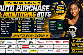 auto purchase bots restock monitoring resy bots funko bots scalping bots