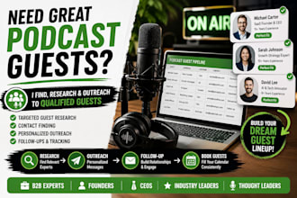 find b2b podcast guests and handle targeted guest outreach