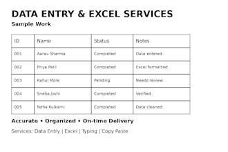 do data entry, typing and copy paste work